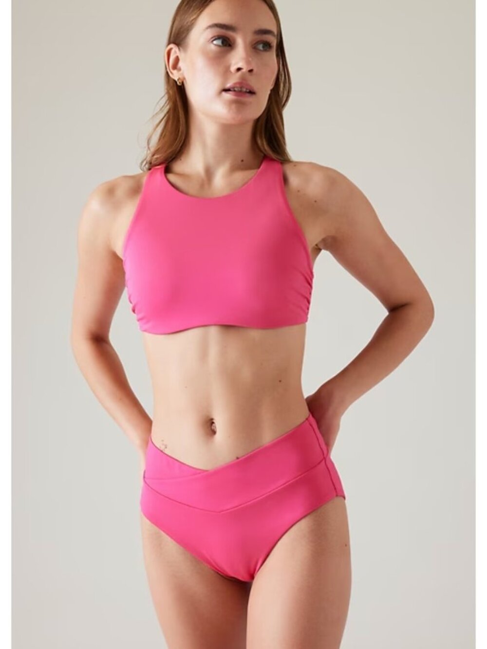 New Athleta MALDIVES BRA CUP BIKINI TOP Tulip Pink 34 B/C